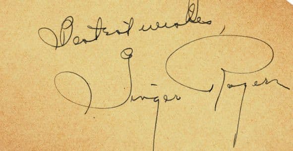 Ginger Rogers Autograph Display