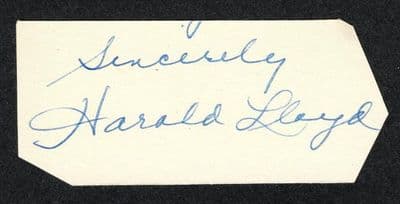 Harold Lloyd Autograph Signed Display