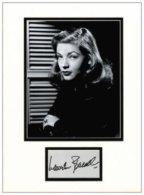 Lauren Bacall Autograph Display