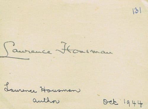 Laurence Housman Autograph Signed Display