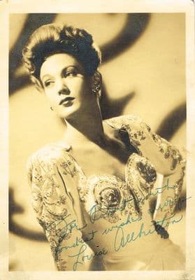 Louise Allbritton Autograph Signed Photo