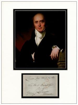 Prime Minister Charles Grey Autograph Signed Display