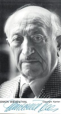 Simon Wiesenthal Autograph Signed Photo