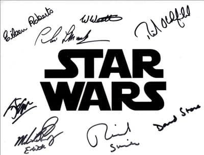 Star Wars Cast Signed Photo - Signed by 8