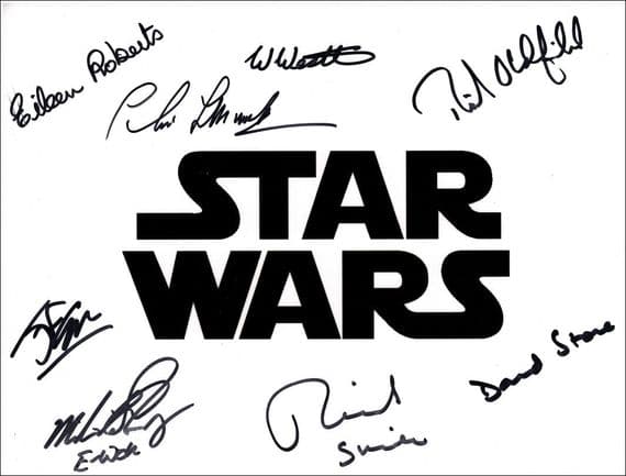 Star Wars Cast Signed Photo - Signed by 8