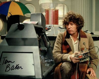 Tom Baker and John Leeson Signed Photo - Doctor Who