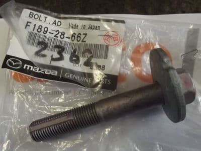 Alignment camber bolt, genuine Mazda RX8 2009 on, rear forward, F1892866Z