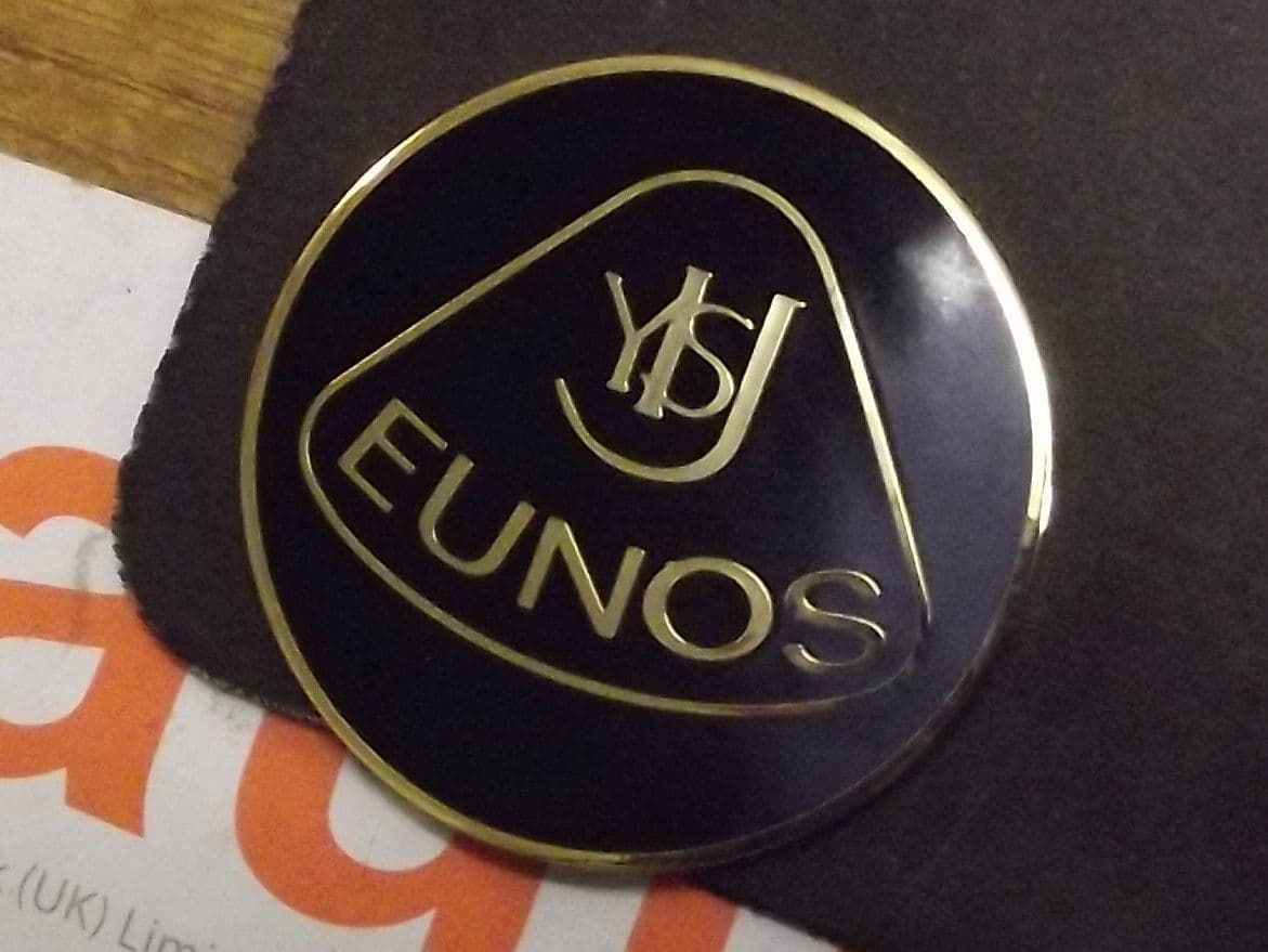 Set Of 4 Black Eunos Roadster V-Design Badges - 45mm Plastic Decals For Mazda MX-5