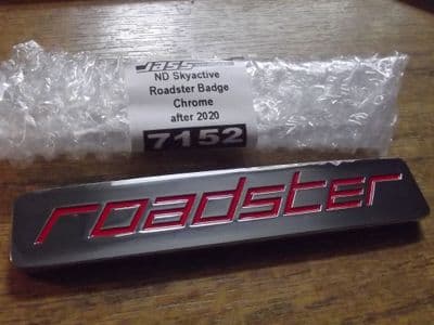 Badge, Roadster slip on replacement for Skyactive, chrome, MX-5 mk4 ND 2020 on, Jass Performance