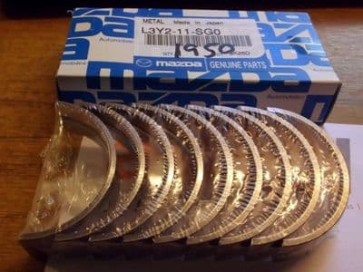 Bearings, main, genuine Mazda MX-5 1.8 & 2.0 mk3, standard crankshaft bearing shells, L3Y211SG0