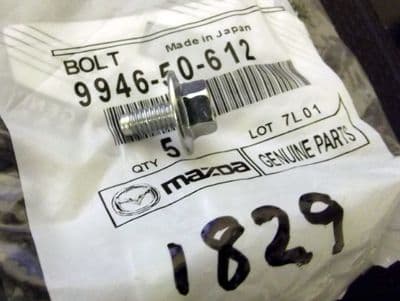Bolt, flange, M6, 12mm, Mazda MX-5 mk3 manifold heatshield. 994650612