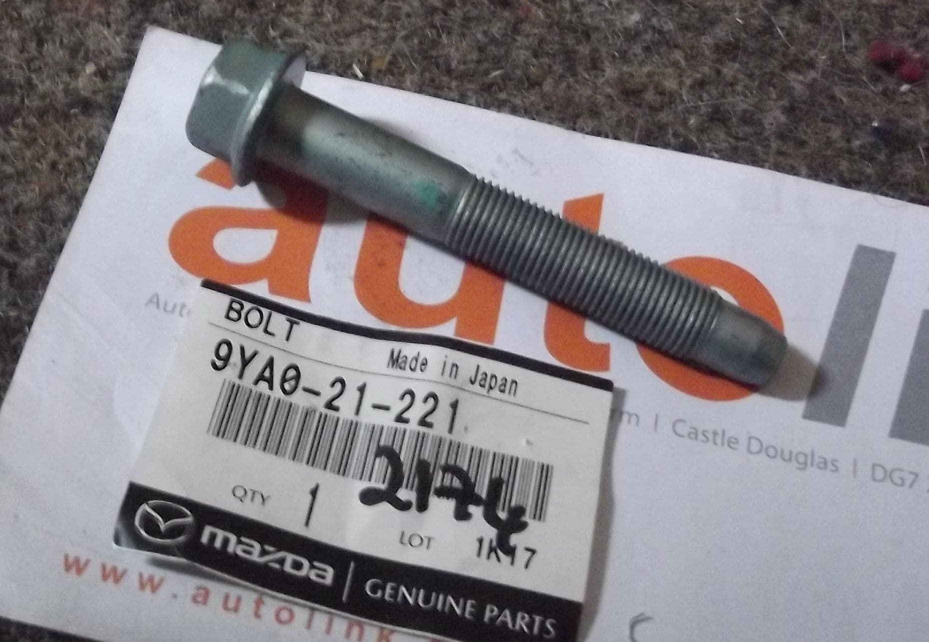 Bolt front lower balljoint horizontal MX-5 mk2 1998-2000 9YA021221