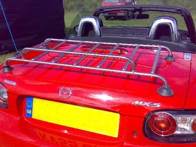 Boot luggage rack, stainless steel, low profile, Mazda MX-5 mk3, with fitting kit