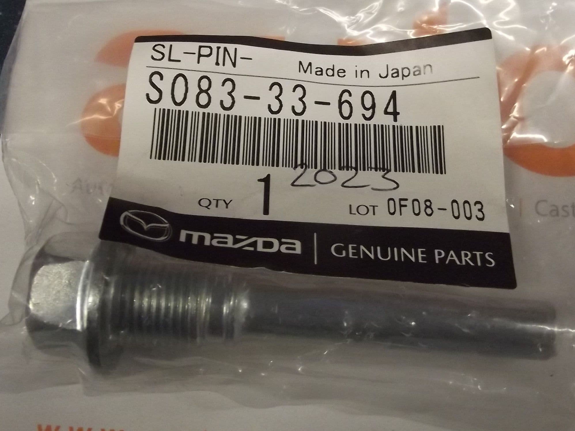 Brake caliper slider pin front upper Bongo all models genuine  