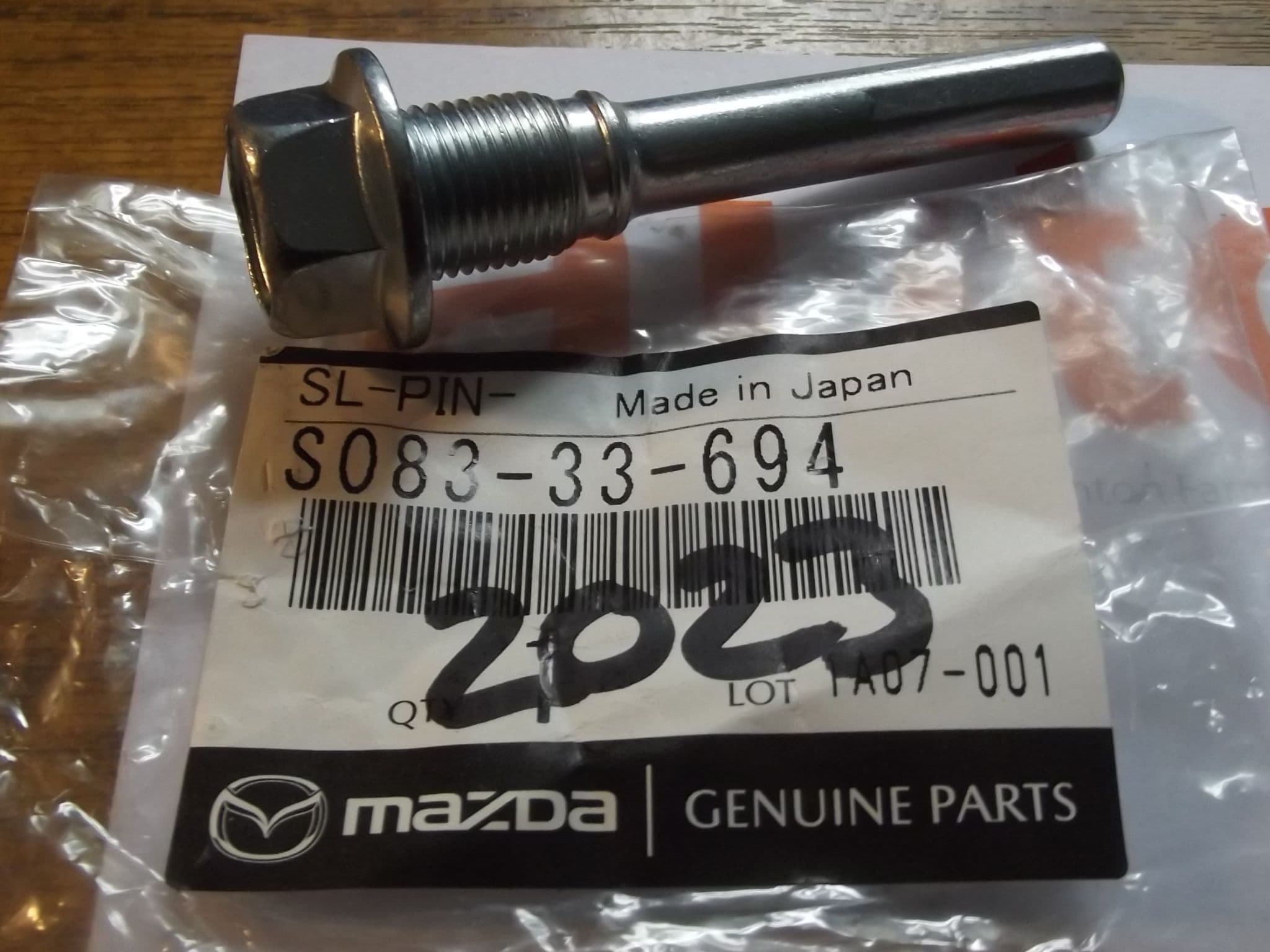 Brake caliper slider pin front upper Bongo all models genuine  