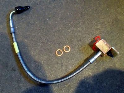 Brake hose, s/s braided, rear r/h, Mazda MX-5 mk1, mk2 & mk2.5, right hand, stainless, 1989-2005