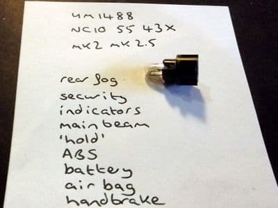 Bulb, Mazda MX-5 mk2 & mk2.5 instrument panel warning light, 3.4w, NC105543X, USED