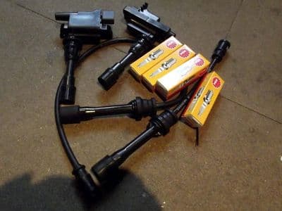 Coil pack, HT lead & NGK plug set, Mazda MX-5 1.8 mk2.5 BP6D VVT, set of coil packs, plugs & leads