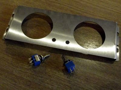 Cubby panel, double dial & 2 switches, s/s, MX-5 mk1, JASS Performance