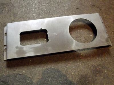 Cubby panel, single dial & Mazda switch hole, s/s, 1.5 DIN, MX-5 mk1, JASS Performance