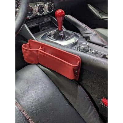 Cup holder organizer, red leather, l/h, MX-5, JASS Performance