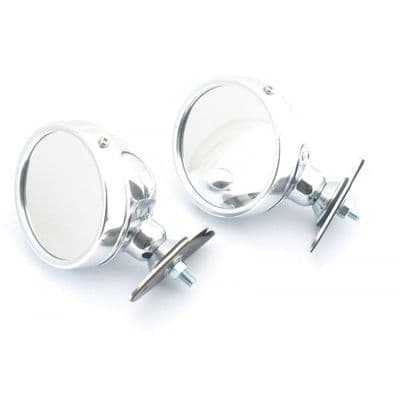 Door mirror set, JASS Performance Racing style, brushed silver, Mazda MX-5 mk1, mk2 & mk2.5