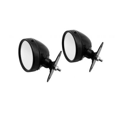 Door mirror set, JASS Performance Racing style, matt black, Mazda MX-5 mk1, mk2 & mk2.5