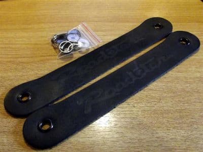 Door pull set, leather, Roadster logo, MX-5 mk1, JASS Performance