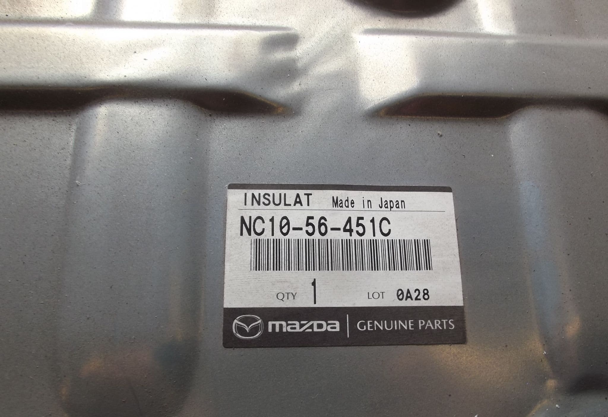 Exhaust heat shield rear Mazda MX5 mk2 NC1056451C