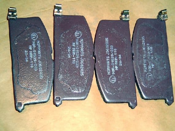 Front brake pads, Toyota Sera, Camry, Carina, Corolla, Cynos, MR2 mk1, Paseo, Starlet, etc