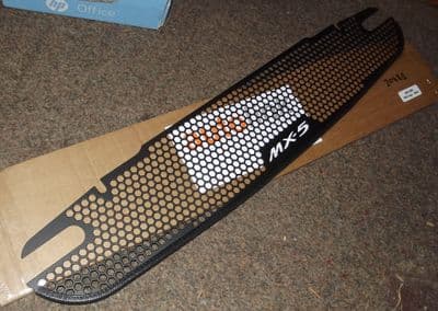 Front grille heavy duty s/s, 'MX-5' logo, Mazda MX-5 mk2 1998-2000, black