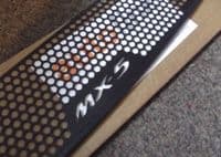 Front intake grille, black powdercoated heavy duty s/s, MX-5 logo, Mazda MX-5 mk1