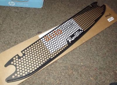 Front intake grille, black powdercoated heavy duty s/s, Roadster logo, Mazda MX-5 mk1