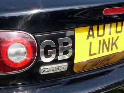 GB plate letters, s/s, self-adhesive