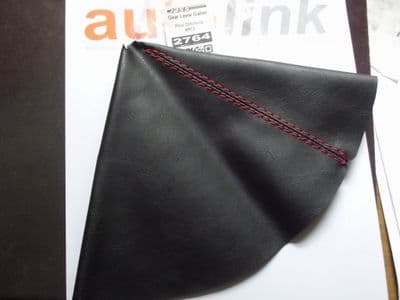 Gear lever gaiter, black leather with red stitching, Mazda MX-5 mk3, JASS Performance