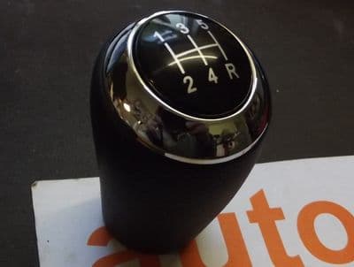 Gearknob, Mazda MX-5 mk3, 5-speed, black leather with chrome ring