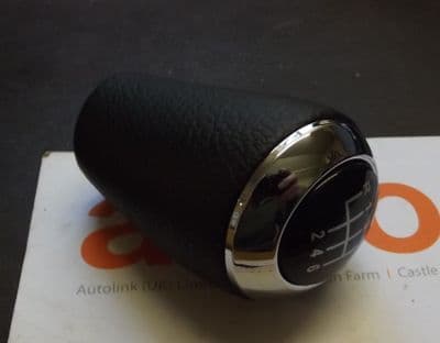 Gearknob, Mazda MX-5 mk3, 6-speed, black leather with chrome ring, CC3146030A