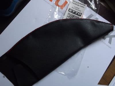 Handbrake gaiter, black leather, red stitching, Mazda MX-5 mk1 & mk2, JASS Performance