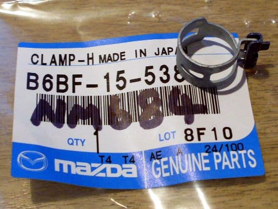 Hose clip, small inlet manifold hoses, MX-5, B6BF15538