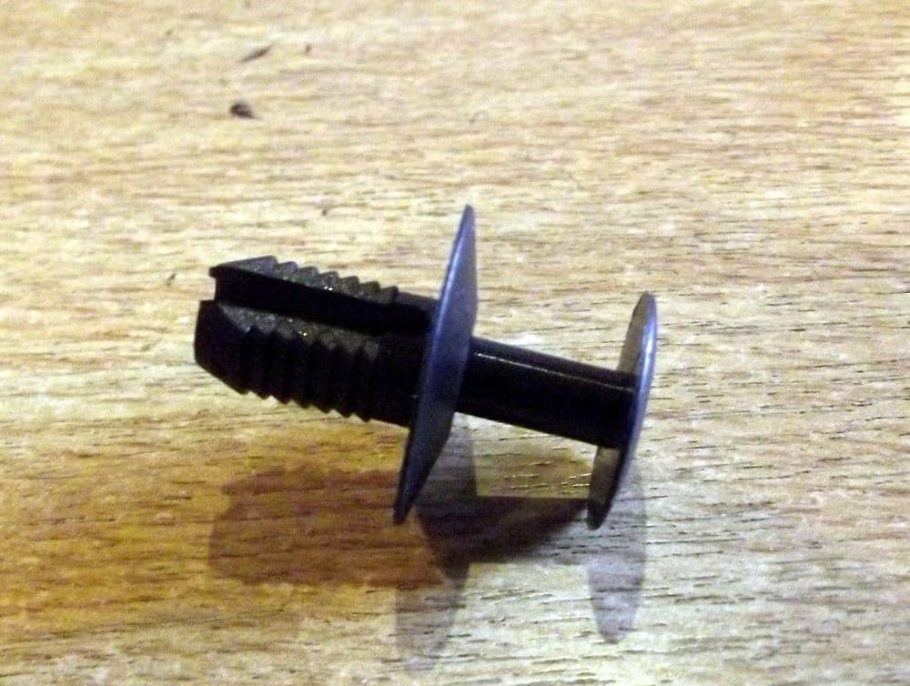 Number plate plinth fixing plastic rivet for front mount to bumper