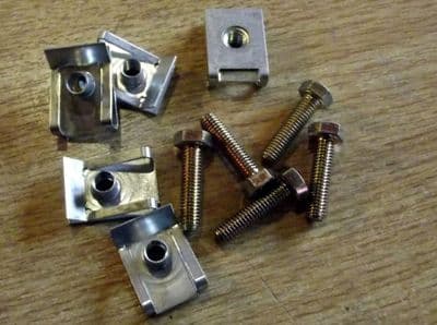 Nut / clip & bolts, rear mudflap, set of 5, Mazda MX-5 mk1, 89-98, aftermarket
