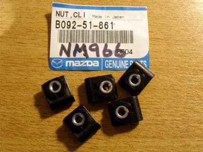 Nuts / Clips, rear mudflap, Mazda MX-5 mk1, 89-98, pack of 5, B09251861