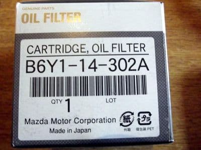Oil filter, Mazda MX-5, genuine Mazda, OEM, B6Y114302A.