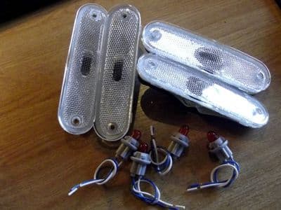 Reflectors, bumper side, clear, illuminated, Mazda MX-5 mk1 & mk2, set of 4