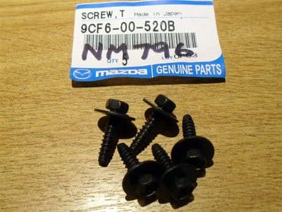 Screw, front mudflap & arch liner, pack of 5, Mazda MX-5 mk1 & mk2