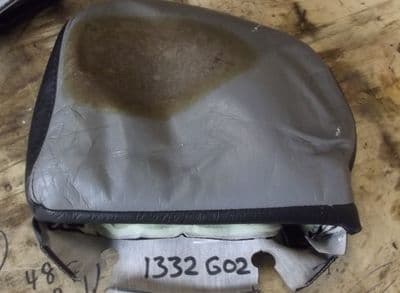 Seat cover, headrest, grey & black leather, Mazda MX-5 mk1 or mk2, 1995-2000, USED 02