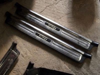 Sill plates, stainless, Mazda MX-5 mk2, black interior, Trilogy logo, USED
