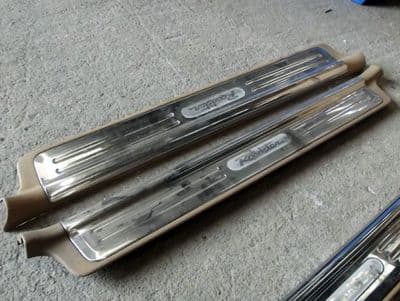 Sill plates, stainless, MX-5 mk2, tan interior, Roadster logo, USED
