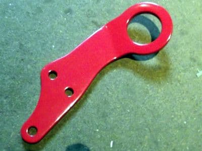 Tow hook, front, powdercoated red aluminium, MX-5, JASS Performance