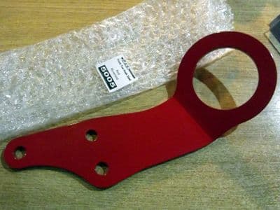 Tow hook, front, s/s, red, reversed, Mazda MX-5, steel, JASS Performance